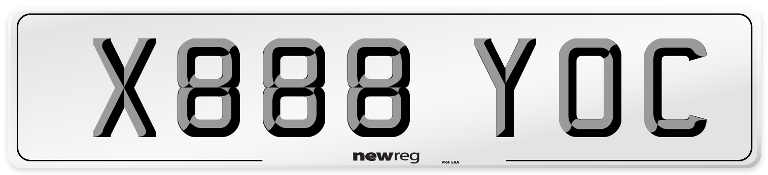 X888 YOC Number Plate from New Reg